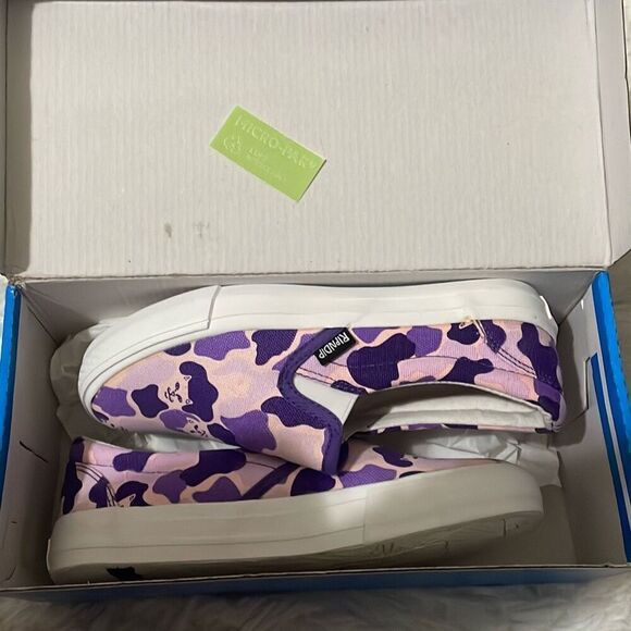 Ripndip purple camo lord nermal cat flipping off meme loafer skater shoe size 5 - Picture 5 of 10